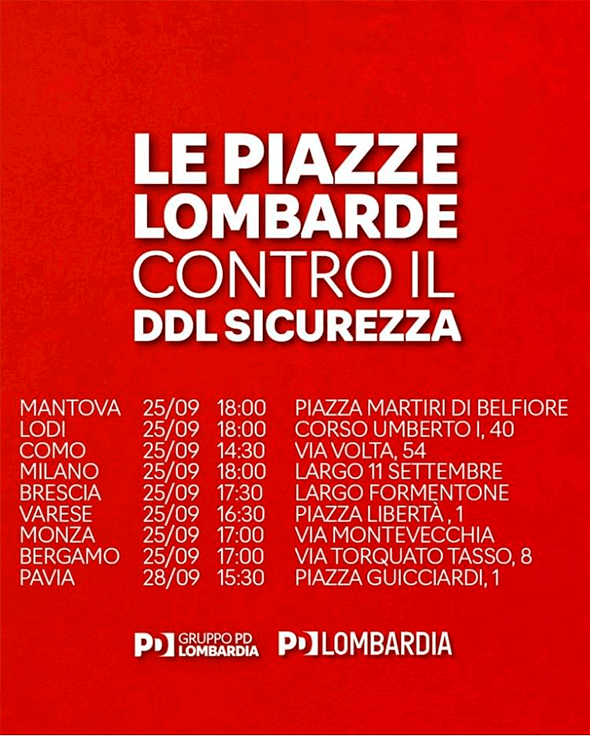 contro ddl sicurezza