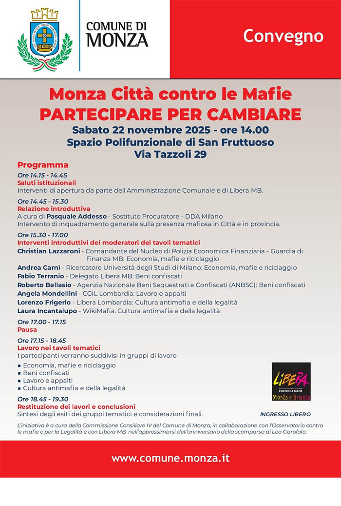 monza contro mafie